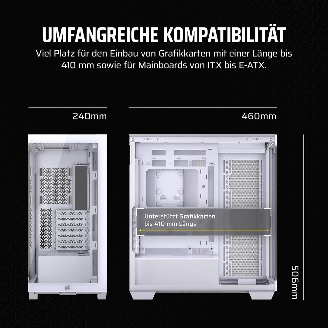 CORSAIR 3500X Mid-Tower ATX PC-Gehäuse - Gehärtetes Panorama-Glas - Umgekehrte Verbindung Motherboar