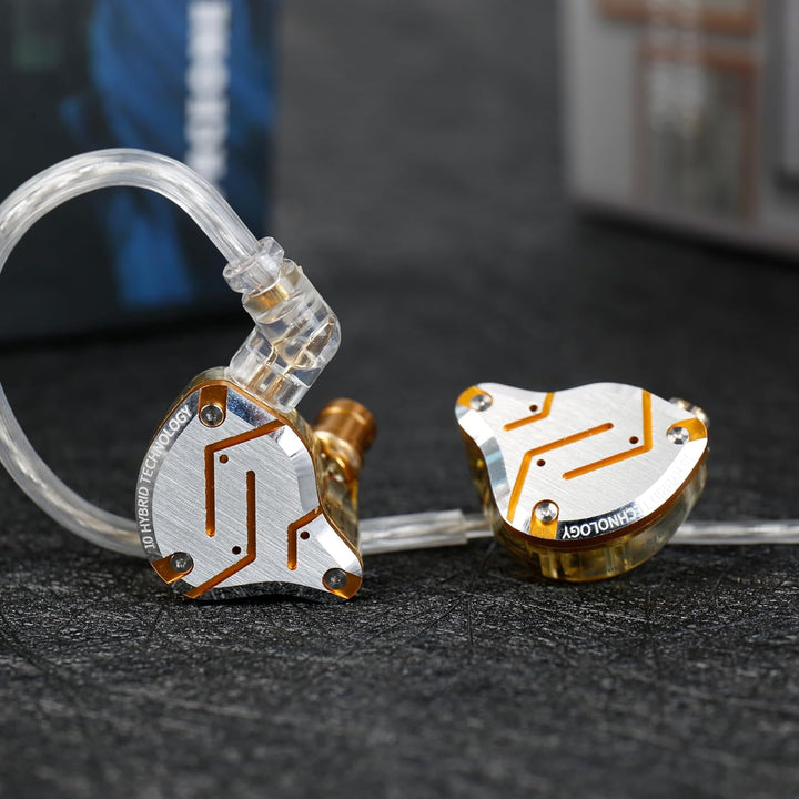 Yinyoo KZ ZS10 Pro Earphones 4BA 1DD Hybrid IEM, HiFi In Ear Headphones Earbuds 0.75mm 2 pin Cable,