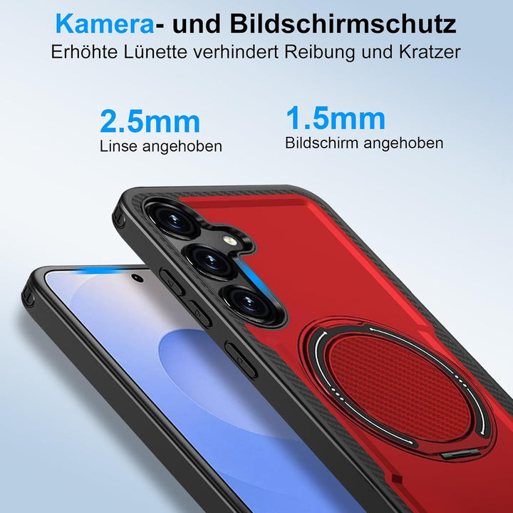 Handyhülle für Samsung Galaxy S24/S25 Hülle fit für Mag-Safe, 360 Grad Magnetisch Metall Ring Handyt