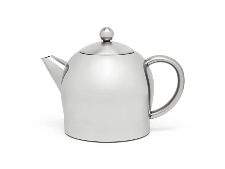 Bredemeijer kleine bauchige doppelwandige Edelstahl Teekanne 0.5 Liter Edelstahl 11.6 x 17.6 x 13.1