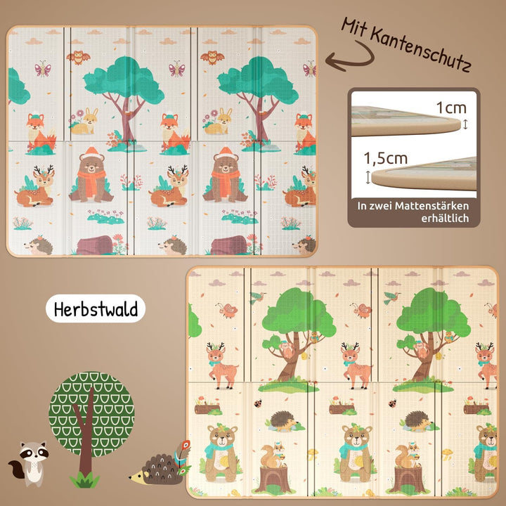 Mallie® Spielmatte Baby Faltbar Schadstoffrei [Kratzfeste Schutzschicht] Krabbeldecke Baby, Krabbelm
