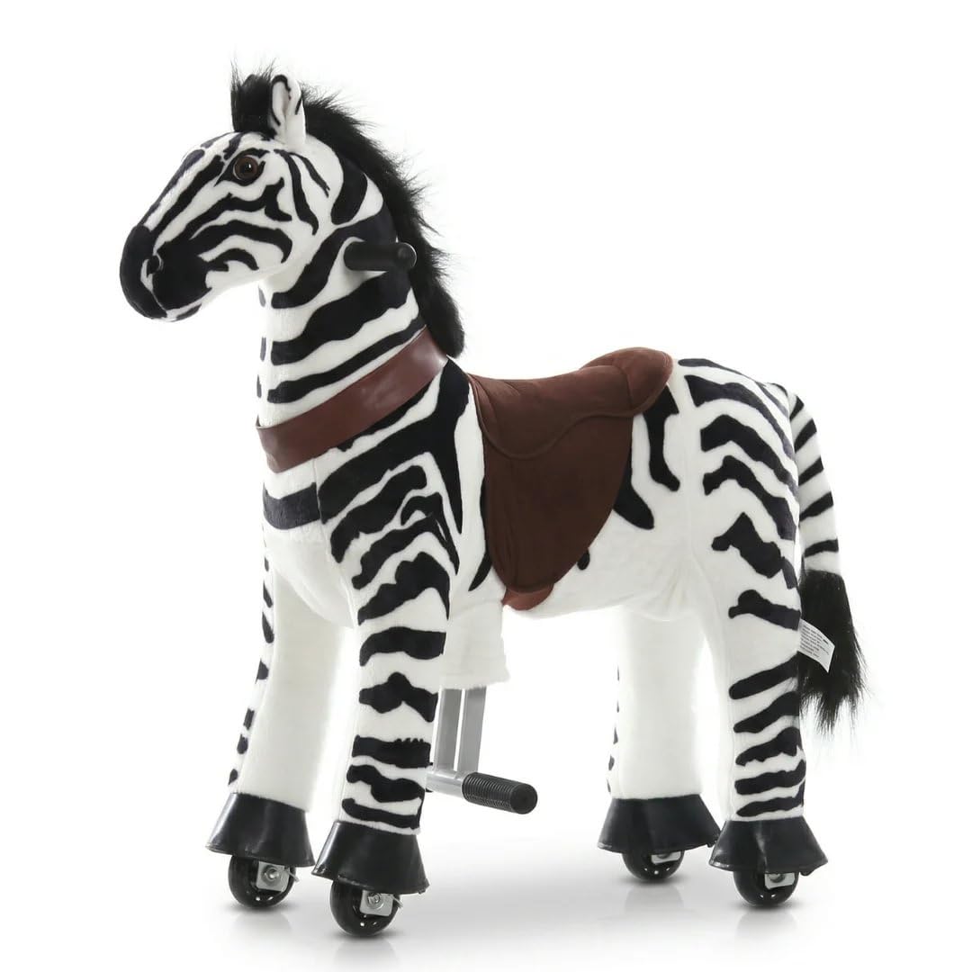 Zebra auf Rollen Klein, 4-6 Jahre, Reitpferd für Kinder, Schwarz Schwarz Klein, Schwarz Klein
