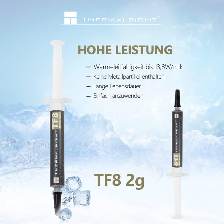 Thermalright TF8 Hochleistungs-Wärmeleitpaste - 5,8 Gramm, 13,8 W/mK, hohe Haltbarkeit, einfach anzu