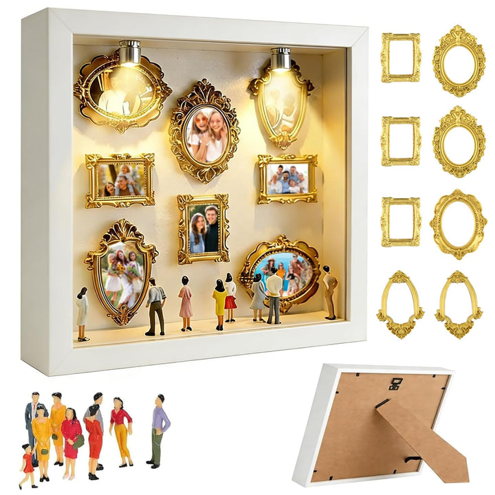 DIY Mini Museum Bilderrahmen,Mini Figuren Menschen Museum Silhouette Box, Menschen Figuren Museums M