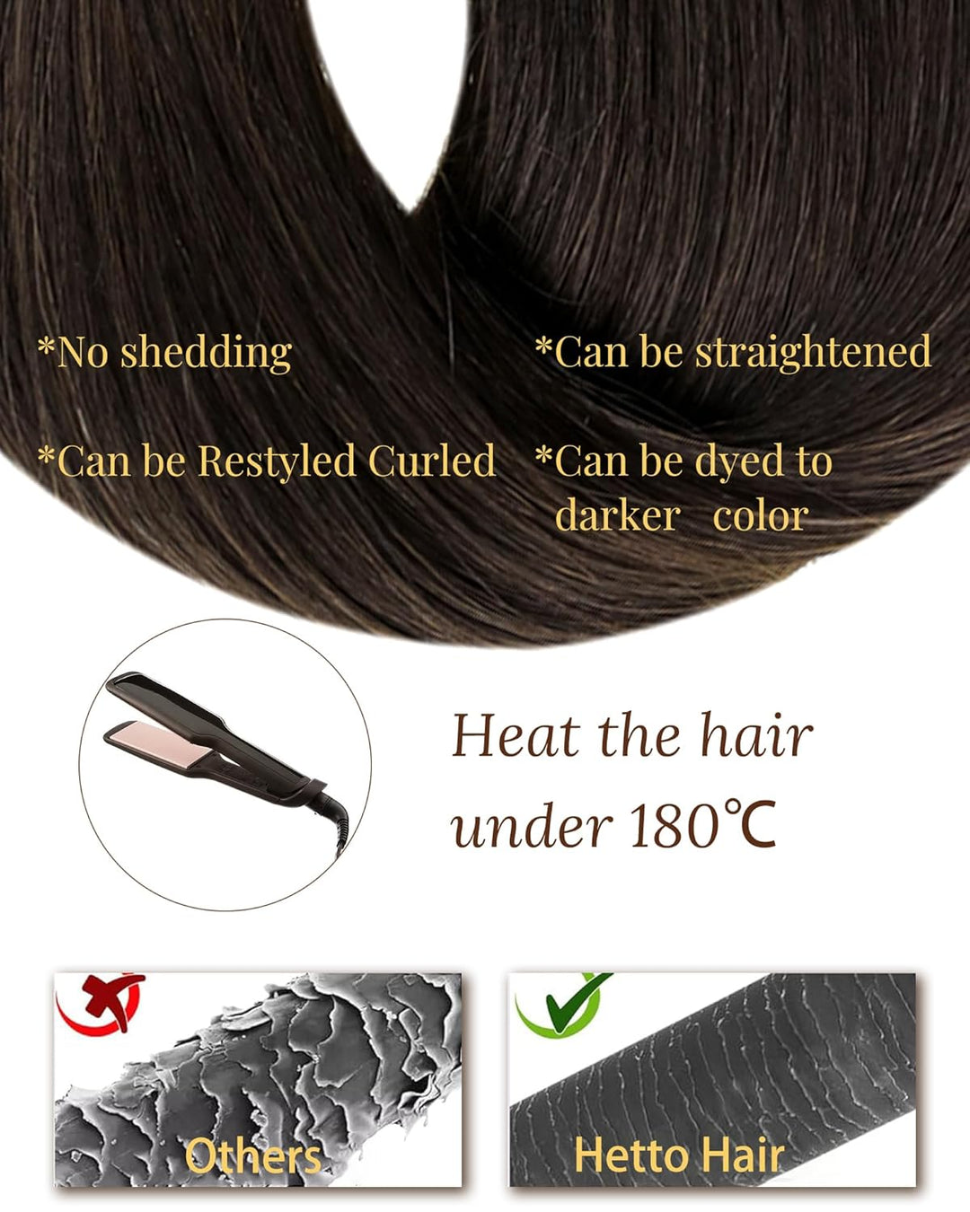 Hetto Echthaar Extensions Bondings Braun Keratin Extensions Bonding Echthaar Remy Bondings Echthaar