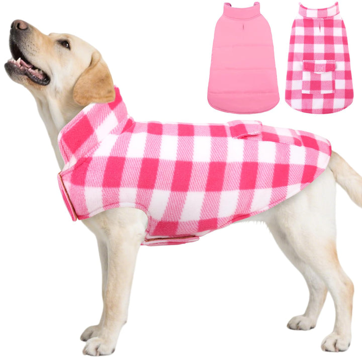 ASENKU Hundemantel für Grosse Hunde 2XL,Warme Hundemantel Winter, Fleece Hundejacke Reversible wasse