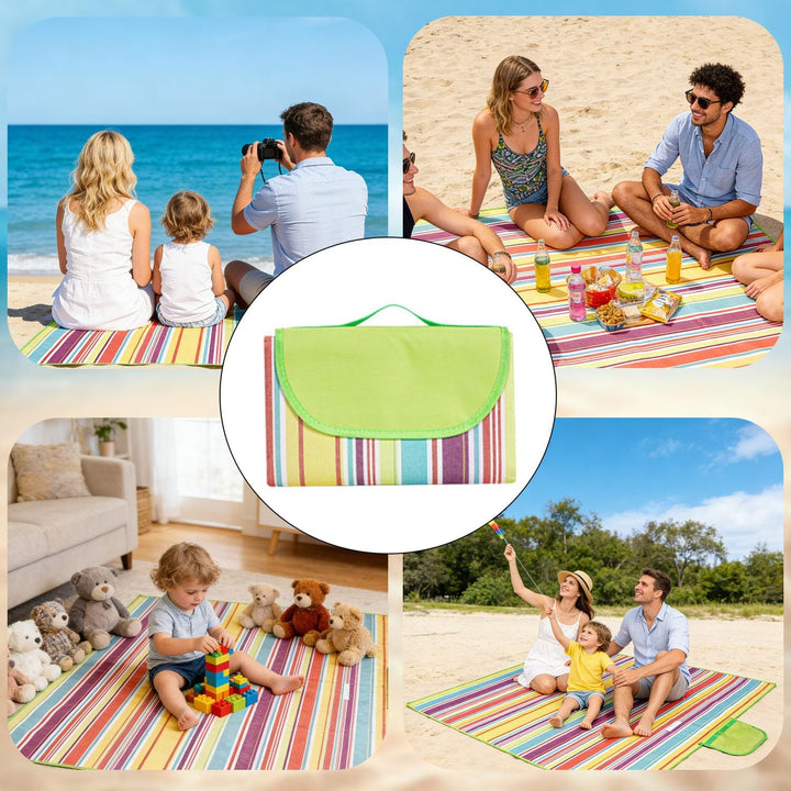 Strandmatte 200x200, Picknickdecke Wasserdicht XXL mit Tragegriff Wasserdicht Sandfrei mit isoliert