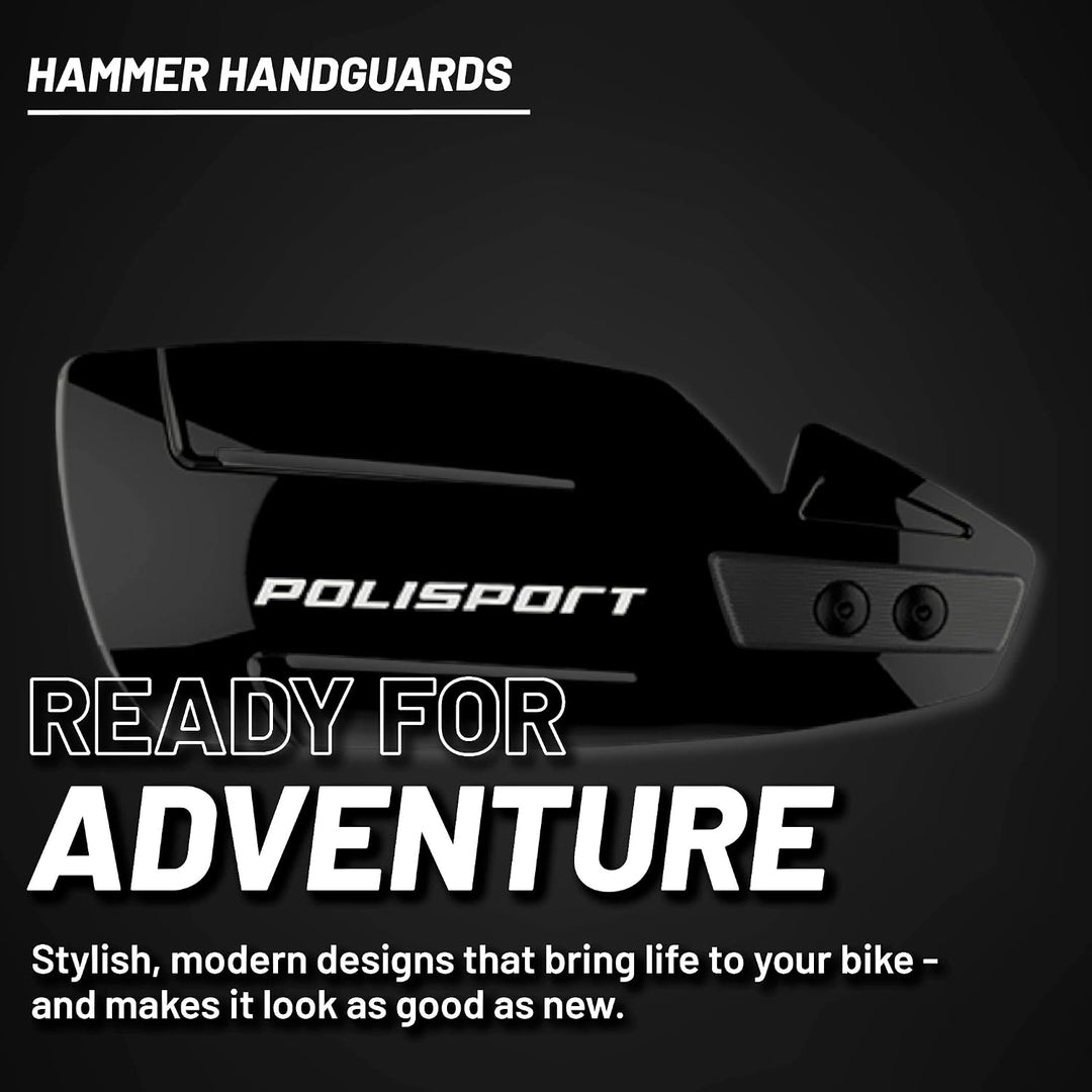 Polisport Hammer Handprotektoren Schwarz - Enduro und MX, Schwarz