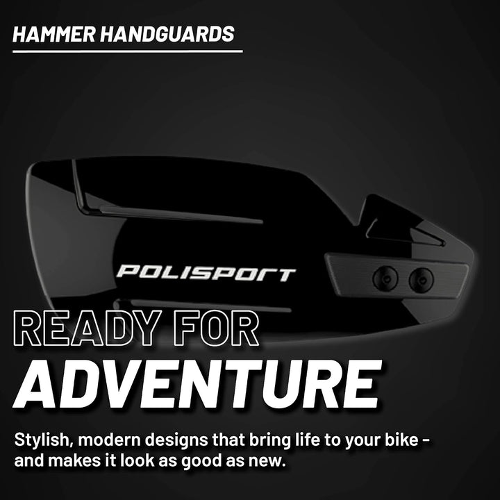 Polisport Hammer Handprotektoren Schwarz - Enduro und MX, Schwarz