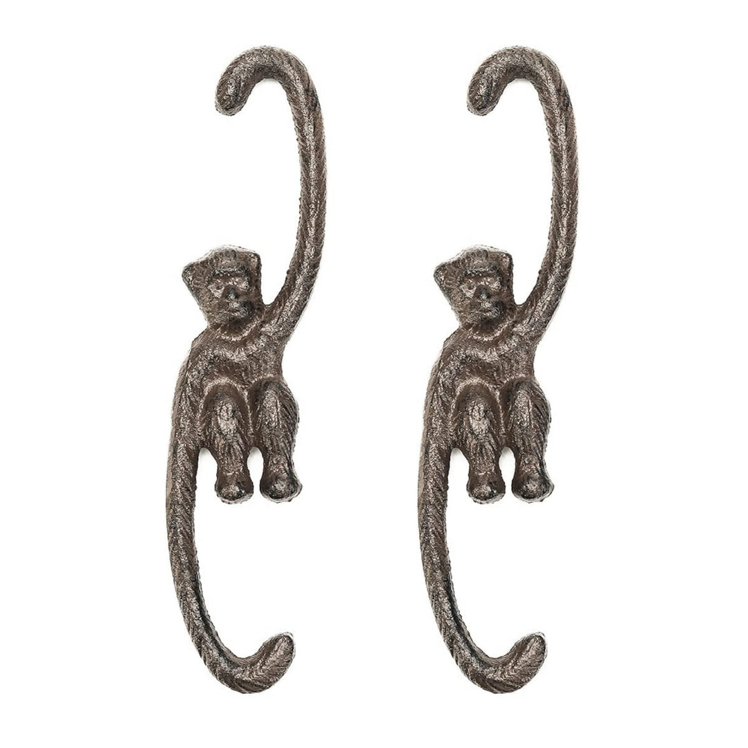 Sungmor Heavy Duty Gusseisen Funny Monkey S Hook | 2er Pack, 7,67 Zoll | Retro rustikale dekorative