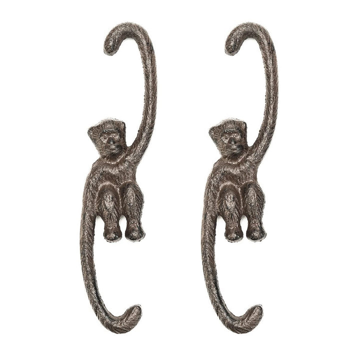 Sungmor Heavy Duty Gusseisen Funny Monkey S Hook | 2er Pack, 7,67 Zoll | Retro rustikale dekorative