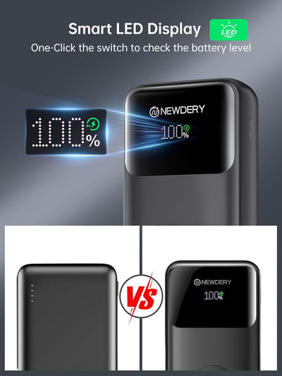 NEWDERY Powerbank für Apple Watch & iPhone Ladegerät 20000mAh Drahtloses Ladestation Power Bank, Sch