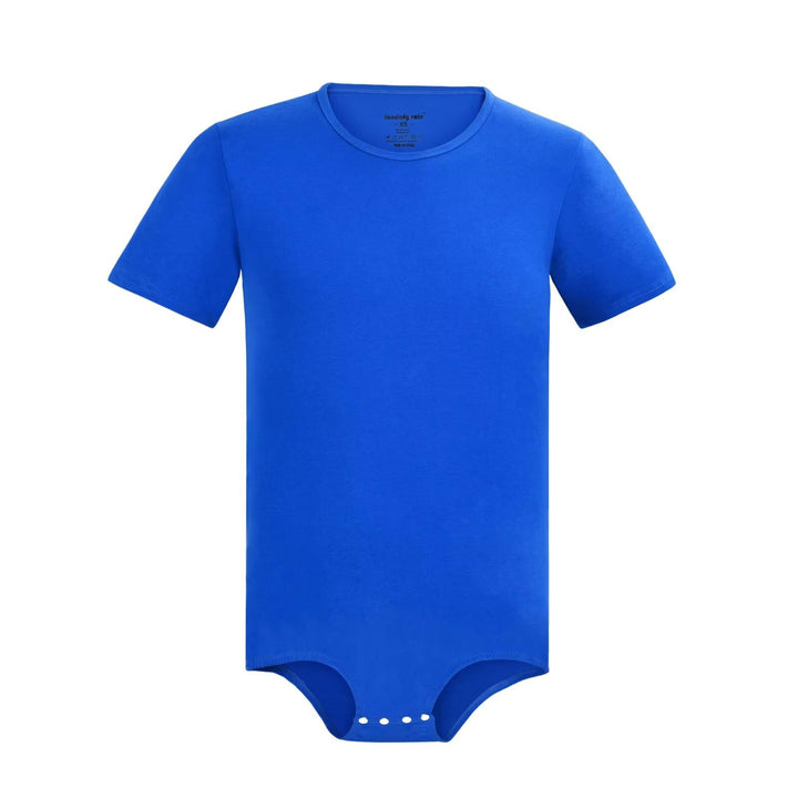 Landofgenie Männer Kurzarm Strampler Pyjama Bodysuit One Piece Strampler M Blau, M Blau