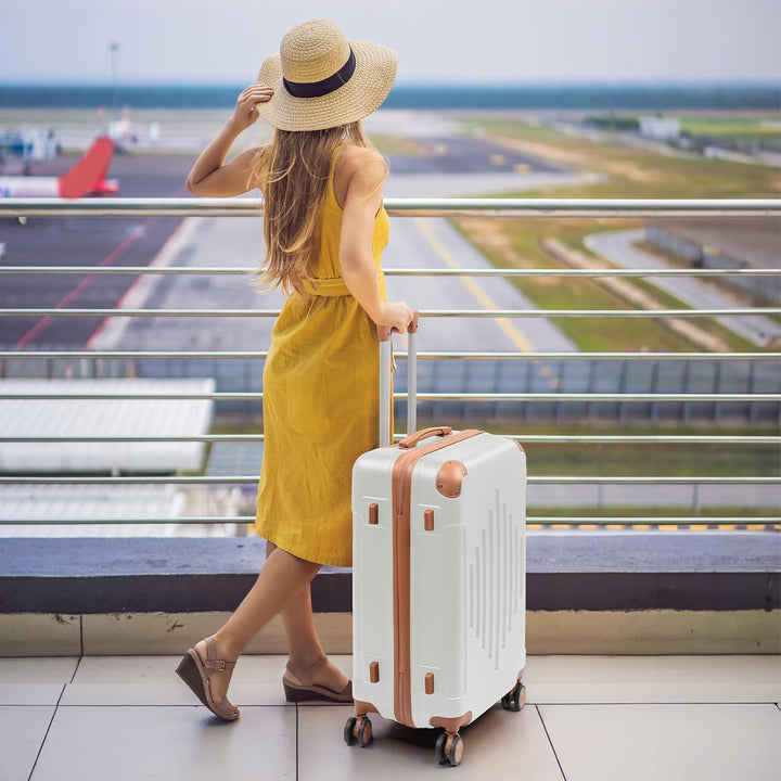 LEADZM Kofferset 3 teilig, Reisekoffer Set mit Eckenschutz, Koffer Set Hartschalen-Trolley aus ABS m