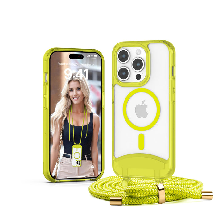 Handyband kompatibel mit iPhone 13 Pro Max, Necklace Hülle mit Bands Handyhülle für zum Umhängen,Mag