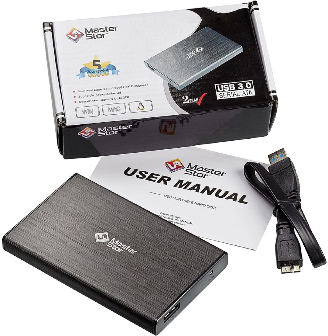 MasterStorb Externe Festplatte, USB 3.0, superschnell, 6,35 cm (2,5 Zoll), SATA-Laptop-Festplatte, t