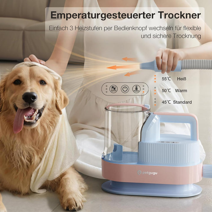 Hundeschermaschine mit Staubsauger, 7-in-1 Tierpflege Set mit 11000 Pa Saugkraft, Leise Fellpflegege