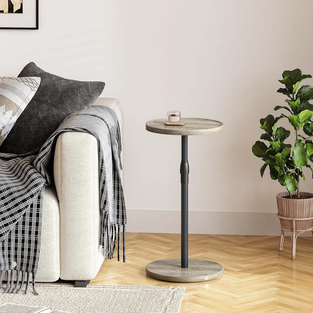 Beistelltisch Rund,Verstellbarer Kleiner Tisch,Nachttisch Holz,Beistelltisch Couch für kleine Räume,