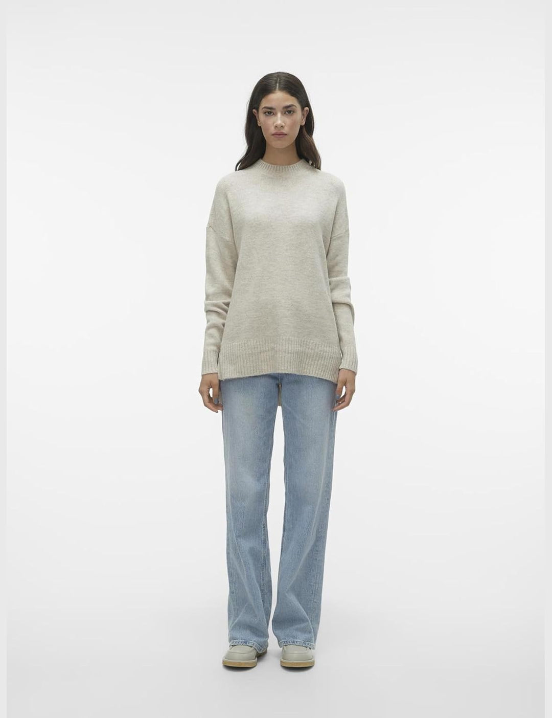 VERO MODA Damen Vmlefile Oversize Boxy Blou Ga Noos TLL Pullover, S Tall