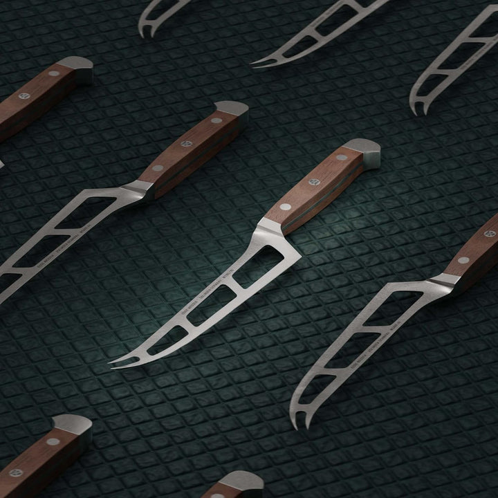 GÜDE Solingen - Weichkäsemesser Käsemesser geschmiedet, 15 cm, Walnussholz, ALPHA WALNUSS, Doppelkro
