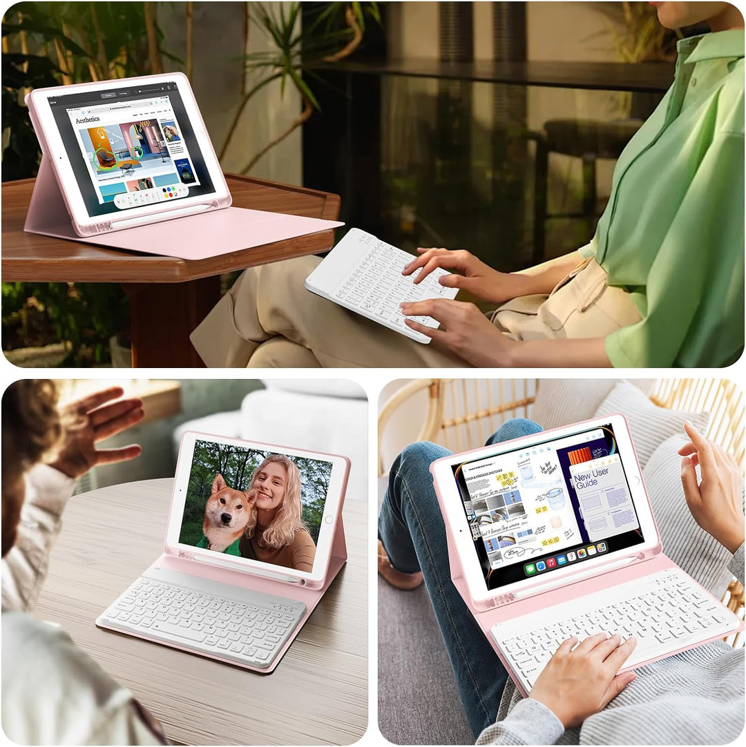 Tastatur Hülle für iPad 9. Generation / 8. Generation / 7.Generation 10,2 Zoll, Magnetisch Abnehmbar