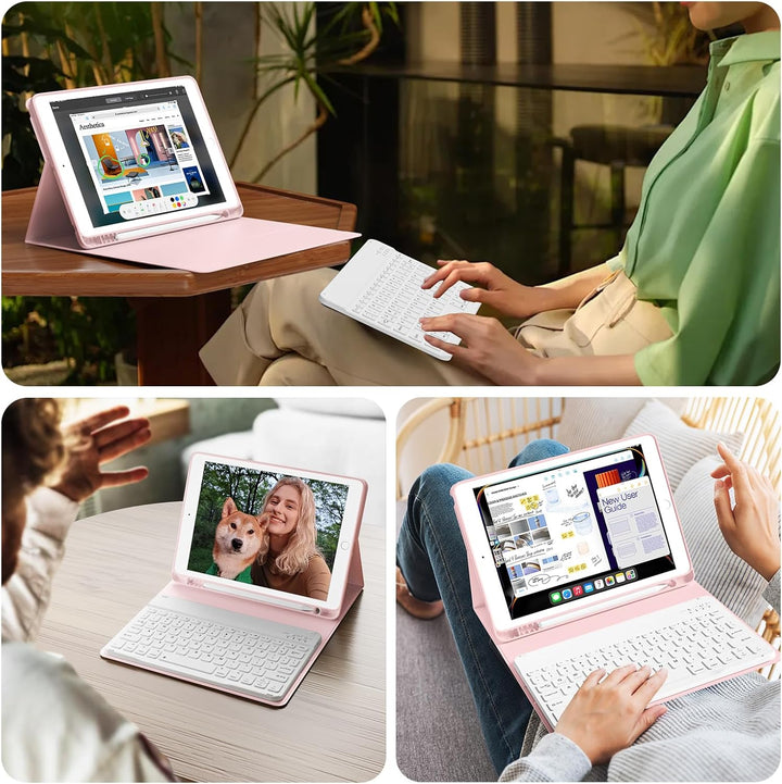 Tastatur Hülle für iPad 9. Generation / 8. Generation / 7.Generation 10,2 Zoll, Magnetisch Abnehmbar