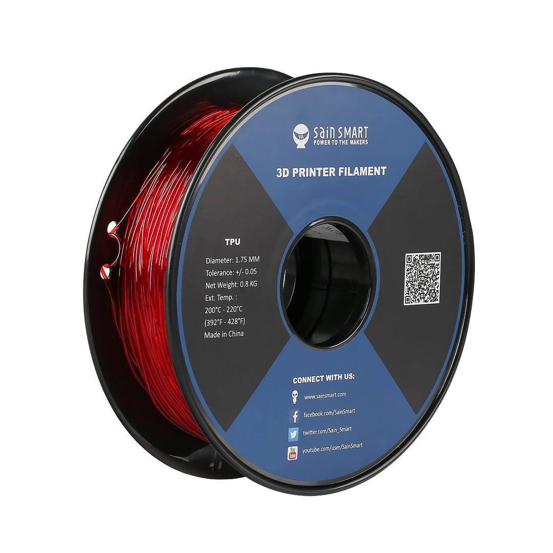 SainSmart TPU 3D-Drucker Filament, 1,75 mm, 0,8 kg, Rot, rot