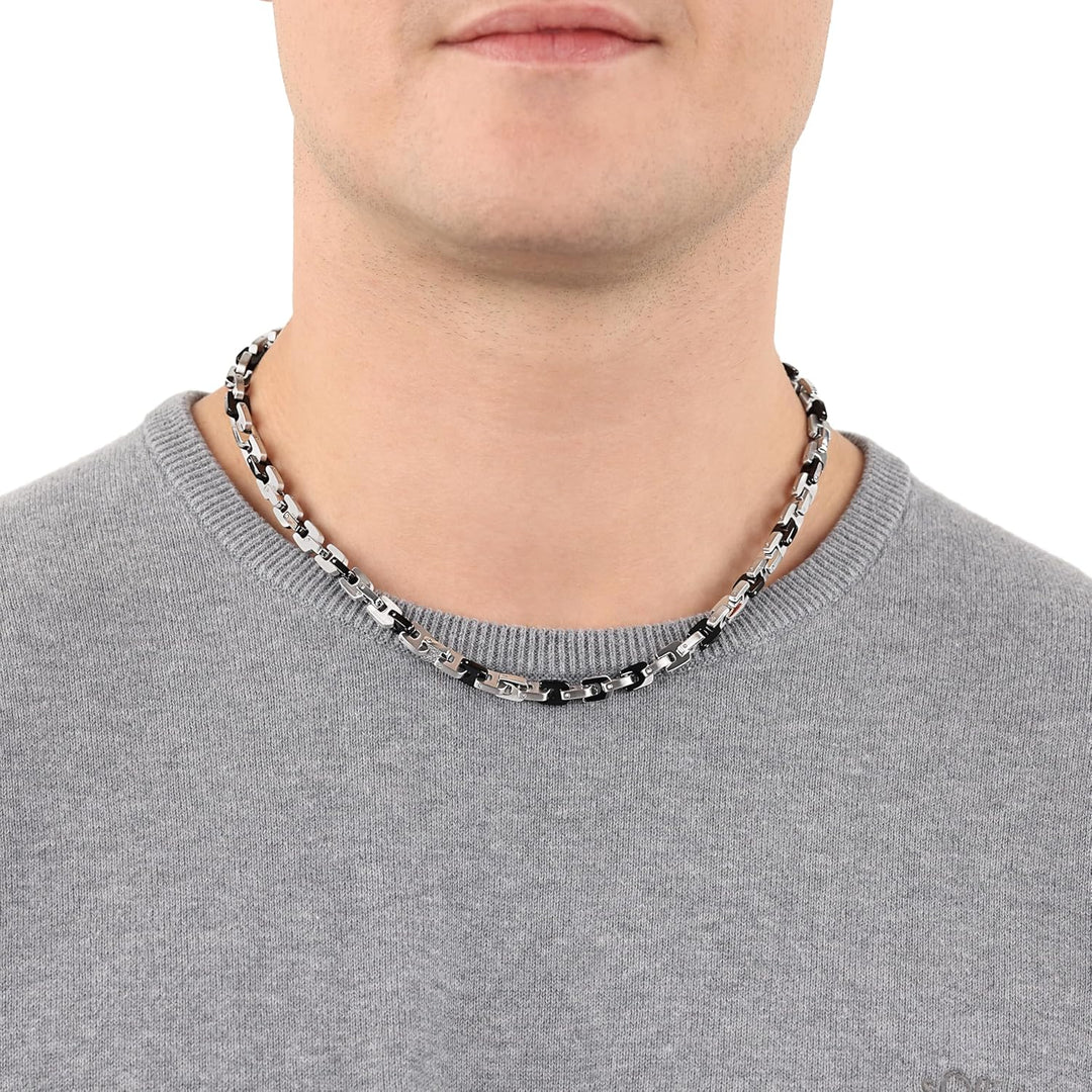 s.Oliver Collier Edelstahl Herren Halsschmuck, 48+2,5 cm, Kommt in Schmuck Geschenk Box ohne Motiv,