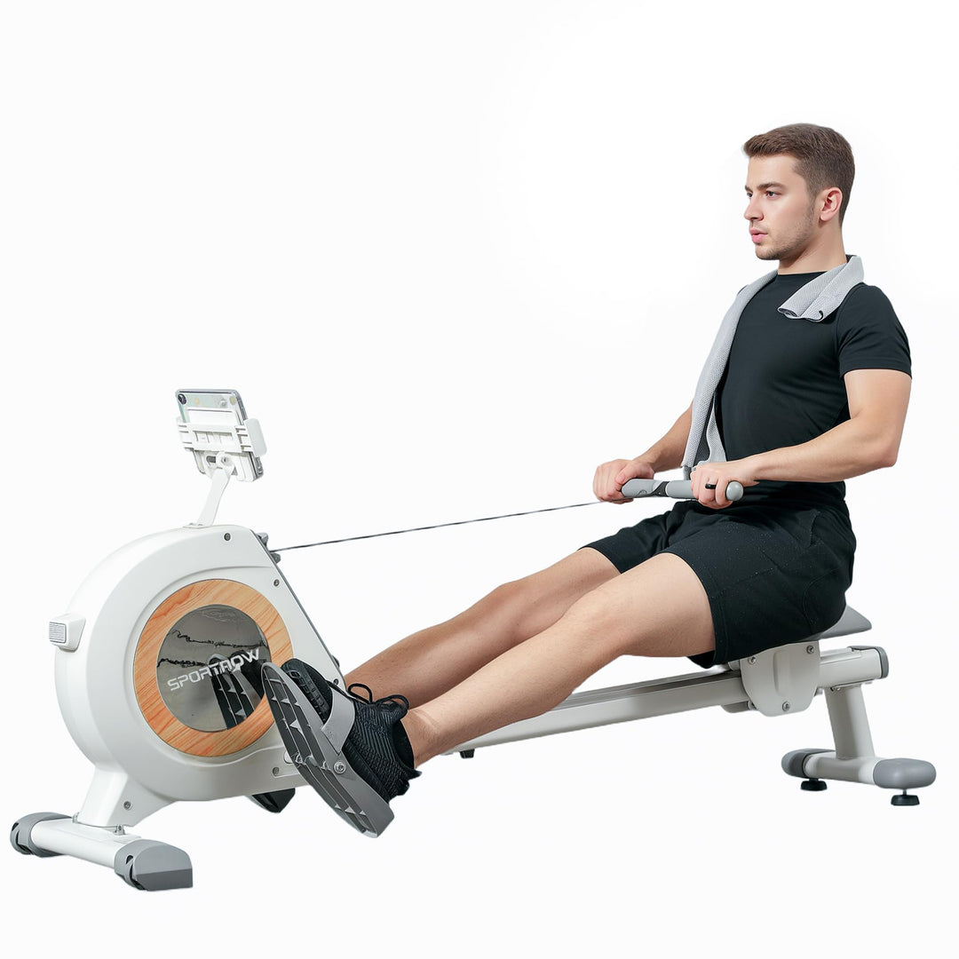 SPORTNOW Rudergerät für Zuhause, Leises Magnetisches Rudergerät mit 16 Widerstandsstufen, LCD-Monito