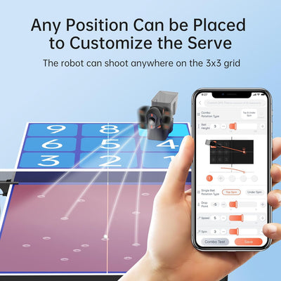 PONGBOT Tischtennisroboter mit Fernbedienung App-gesteuerte automatische Ping Pong Ballmaschine, 44