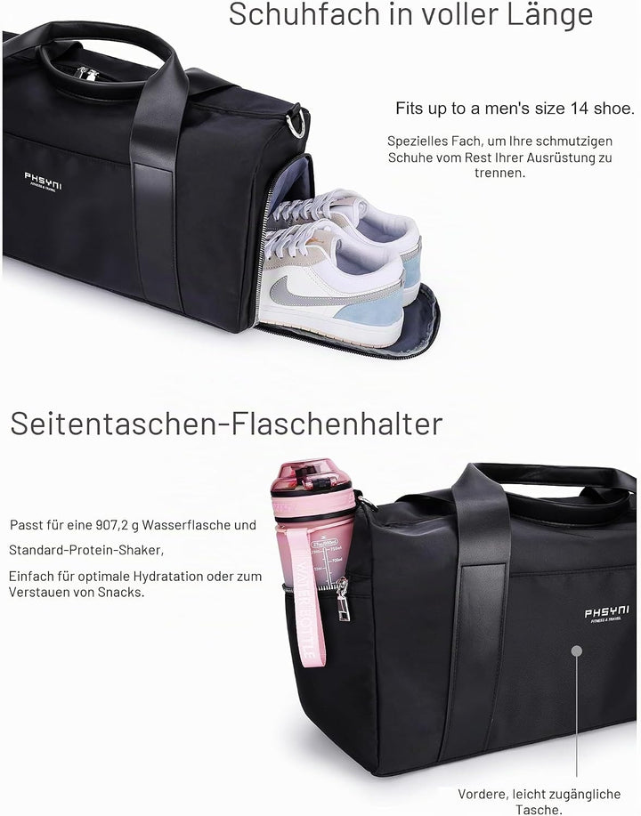 19 Zoll Sporttasche Reisetasche für Damen,wasserdichte Handgepäcktasche,Trainingstasche für Reisen S