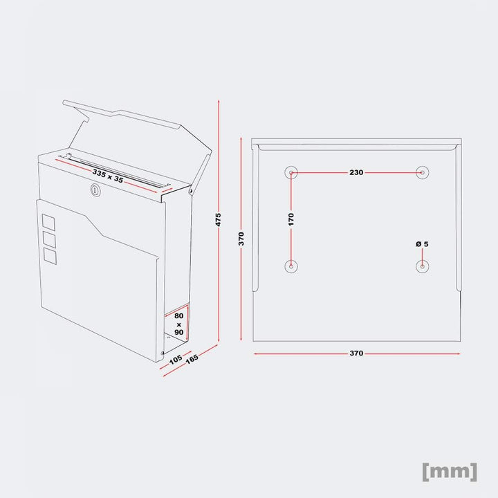 Zalafino Briefkasten mit Name und Hausnummer in anthrazit – individualisierbarer Design- aus pulverb