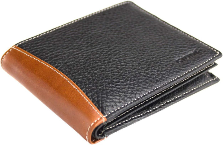 GIUDI Herren Geldbörse Leder, Braun, Schwarz, Medium, Classic, Braun, Schwarz