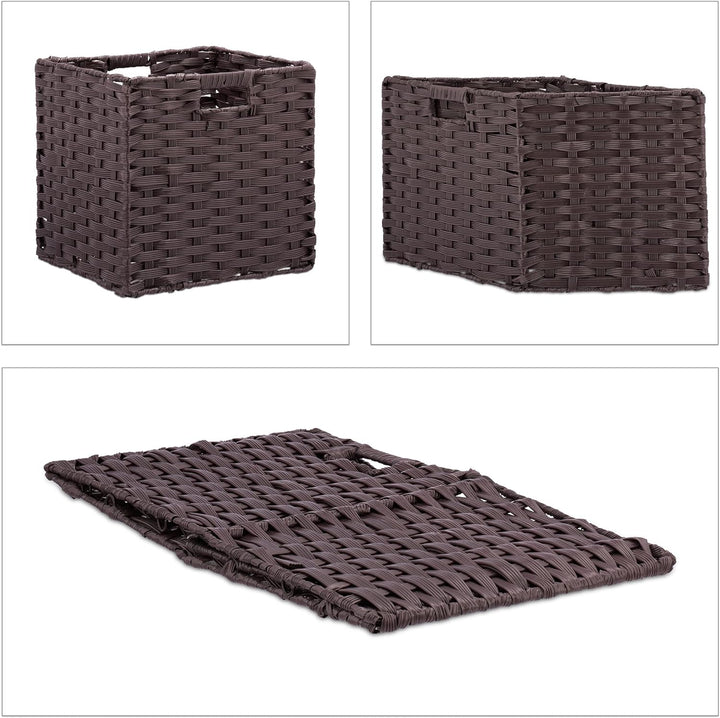 Relaxdays Aufbewahrungskorb, quadratischer PP-Korb für Bad u. Kinderzimmer, Regalkorb geflochten, 31