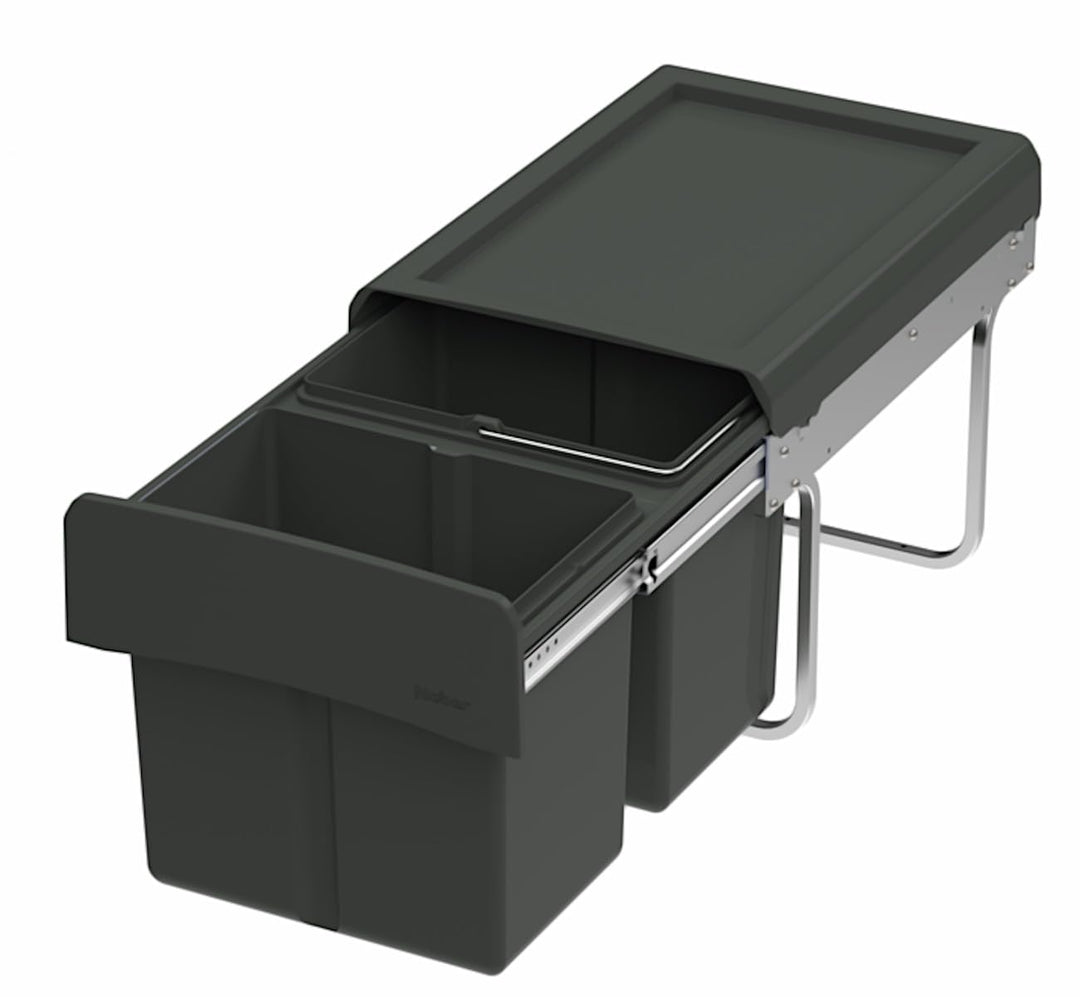 Naber CLAP 2/450-2 Abfallsorter 30 Liter (2x 15) in Anthrazit ab 45 cm Schrankbreite