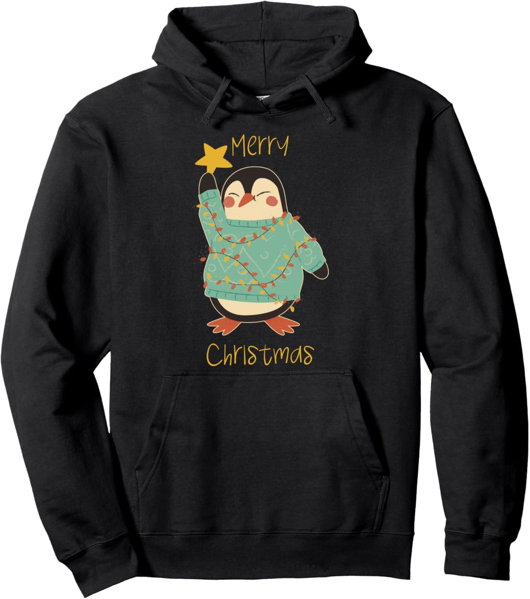 Weihnachtsshirt Weihnachtspullover Weihnachtspulli Pinguin Pullover Hoodie
