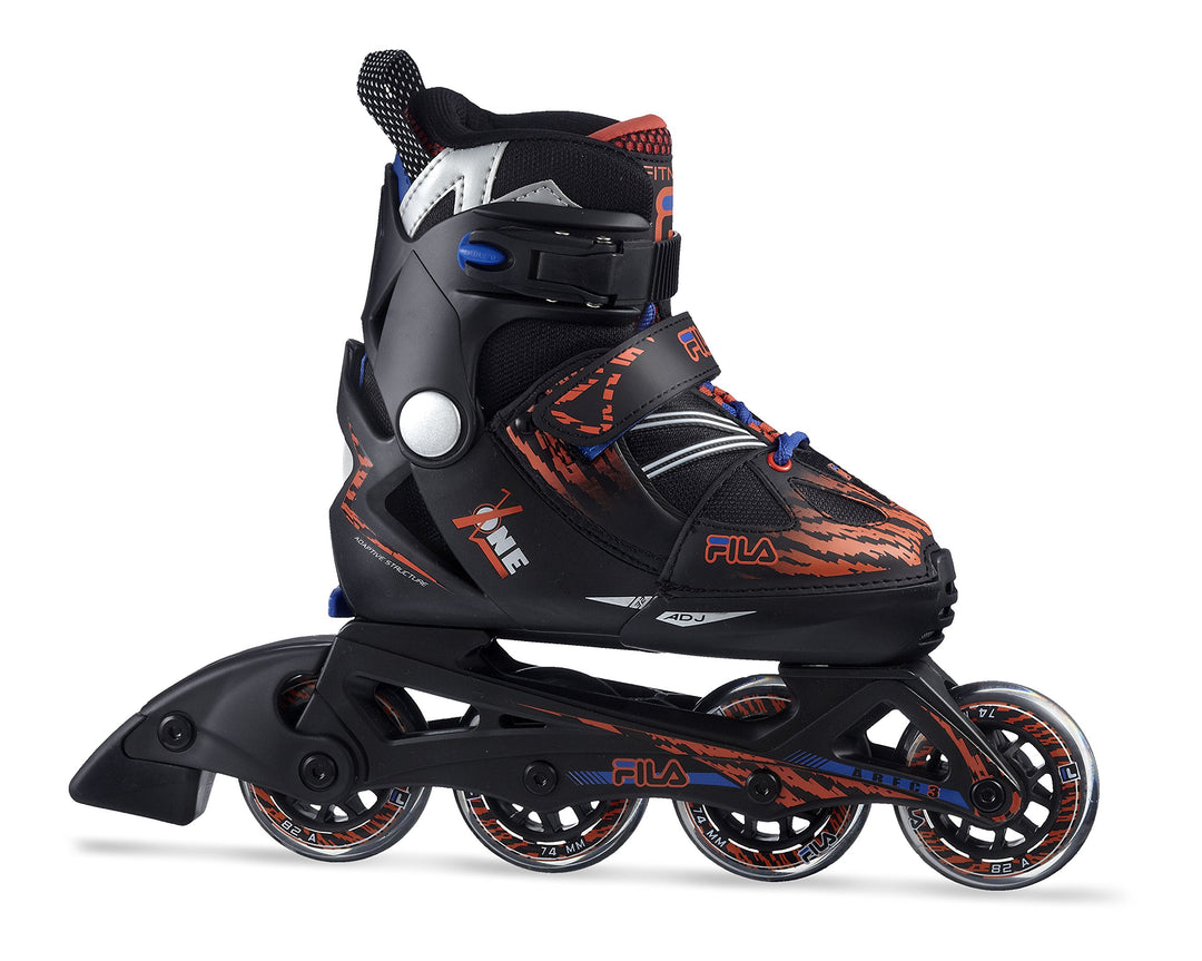 FILA Kinder X-one Inlineskate S/29-32 schwarz/Rot, S/29-32 schwarz/Rot