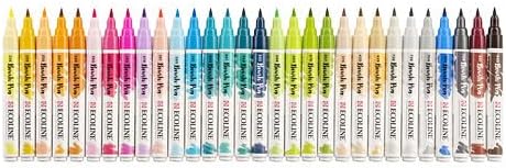 Ecoline Brush Pen-Set mit 30 flüssigen Aquarellstiften – Ergänzungsfarben | Mischbare Pinselstifte f