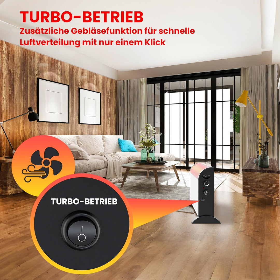 Extralink Konvektorheizung 2000W Elektroheizung 3-stufige Leistungsregelung eingebauter Thermostat e