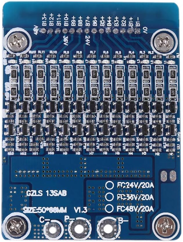 48V 20A 13Series BMS PCB Schutzbrett mit Ausgleich für Li-Ion Zelle 18650 Batterie