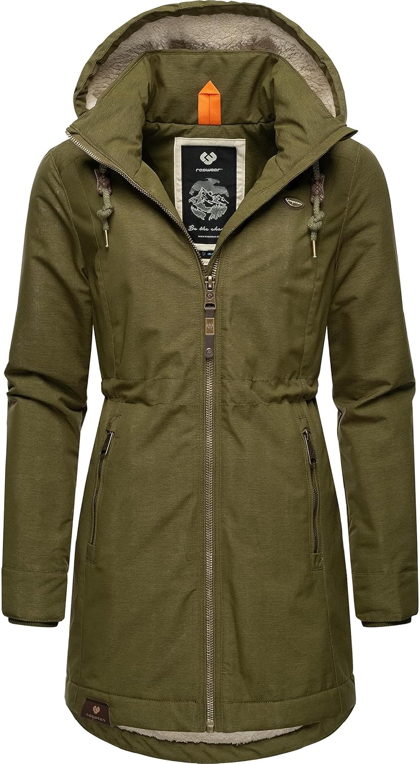 Ragwear Damen Wintermantel Warmer Parka lang wasserdicht mit Abnehmbarer Kapuze Dakkota XS-6XL S Lig
