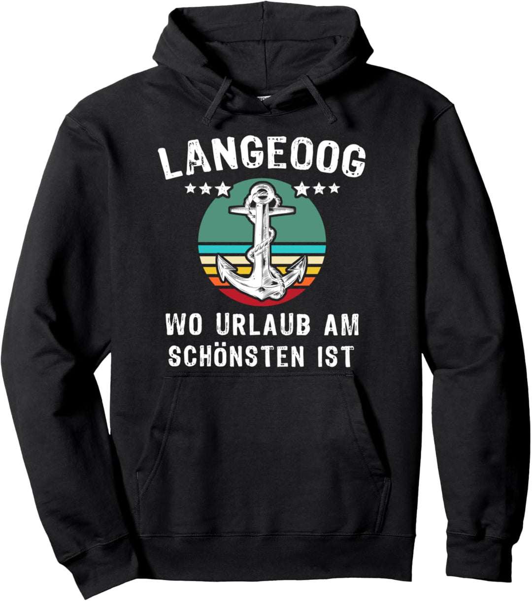 Langeoog Souvenir Retro Vintage Insel Langeoog Pullover Hoodie