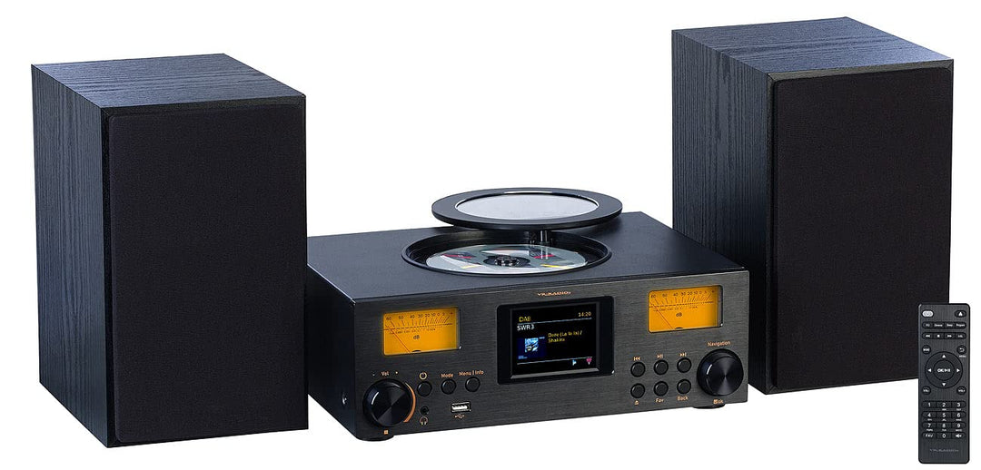VR-Radio HiFi Anlage: Micro-Stereoanlage: Webradio, DAB+, CD, Bluetooth, App, 300 W, schwarz (Kompak