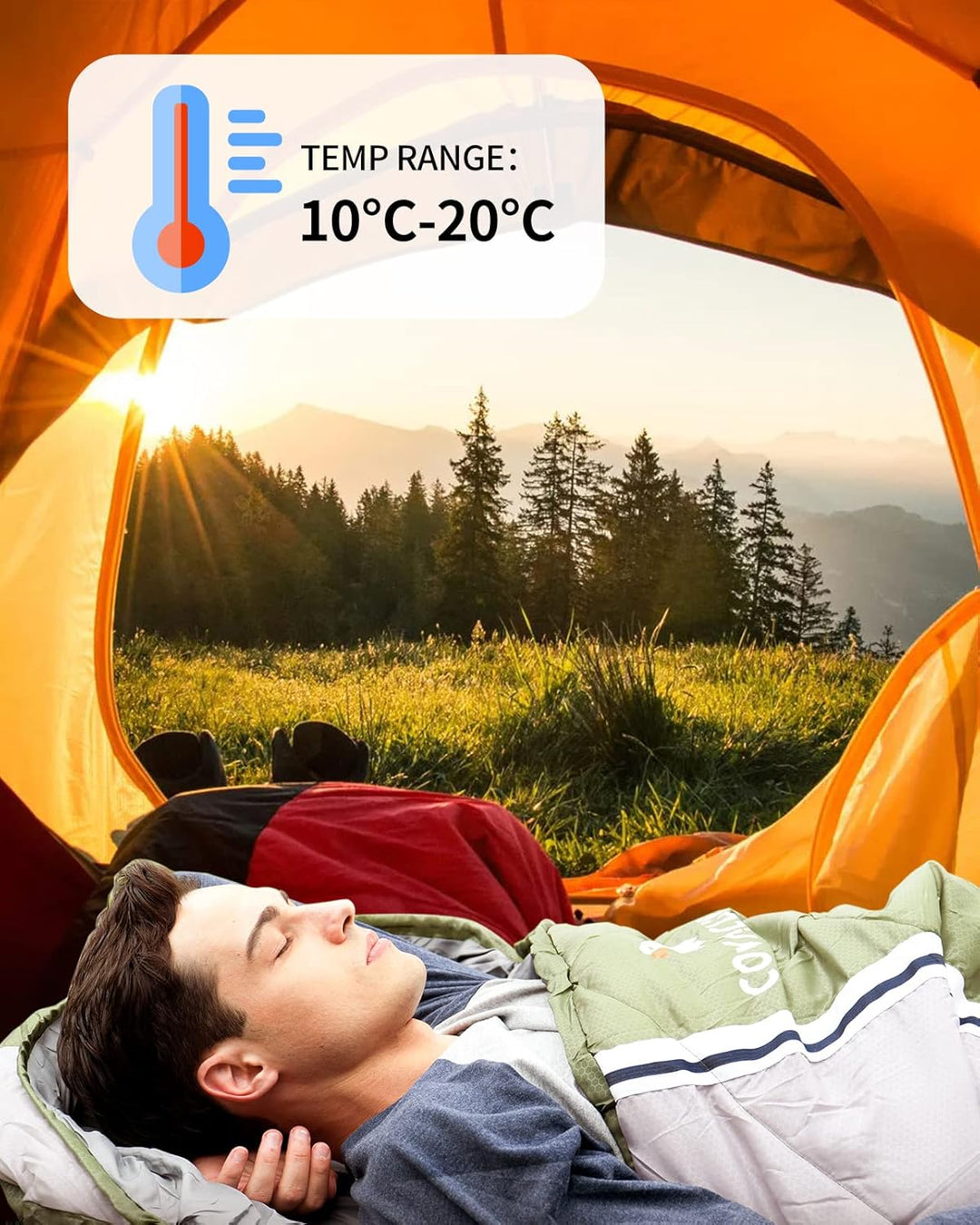 COVACURE Schlafsack Camping – Ultraleichter Sommerschlafsack und Deckenschlafsack, 3 Jahreszeiten Sl