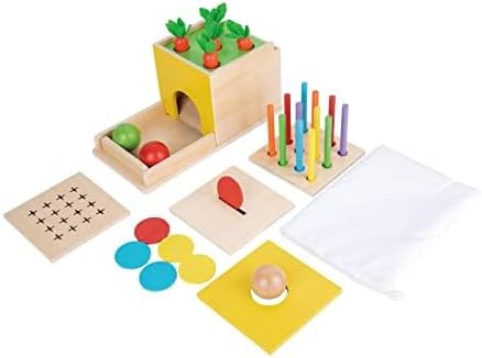 Adena Montessori Spielzeug ab 1 2 3 Jahr,Montessori Spielzeug Baby EnthäLt Karotten Ernte Spiele, Mo