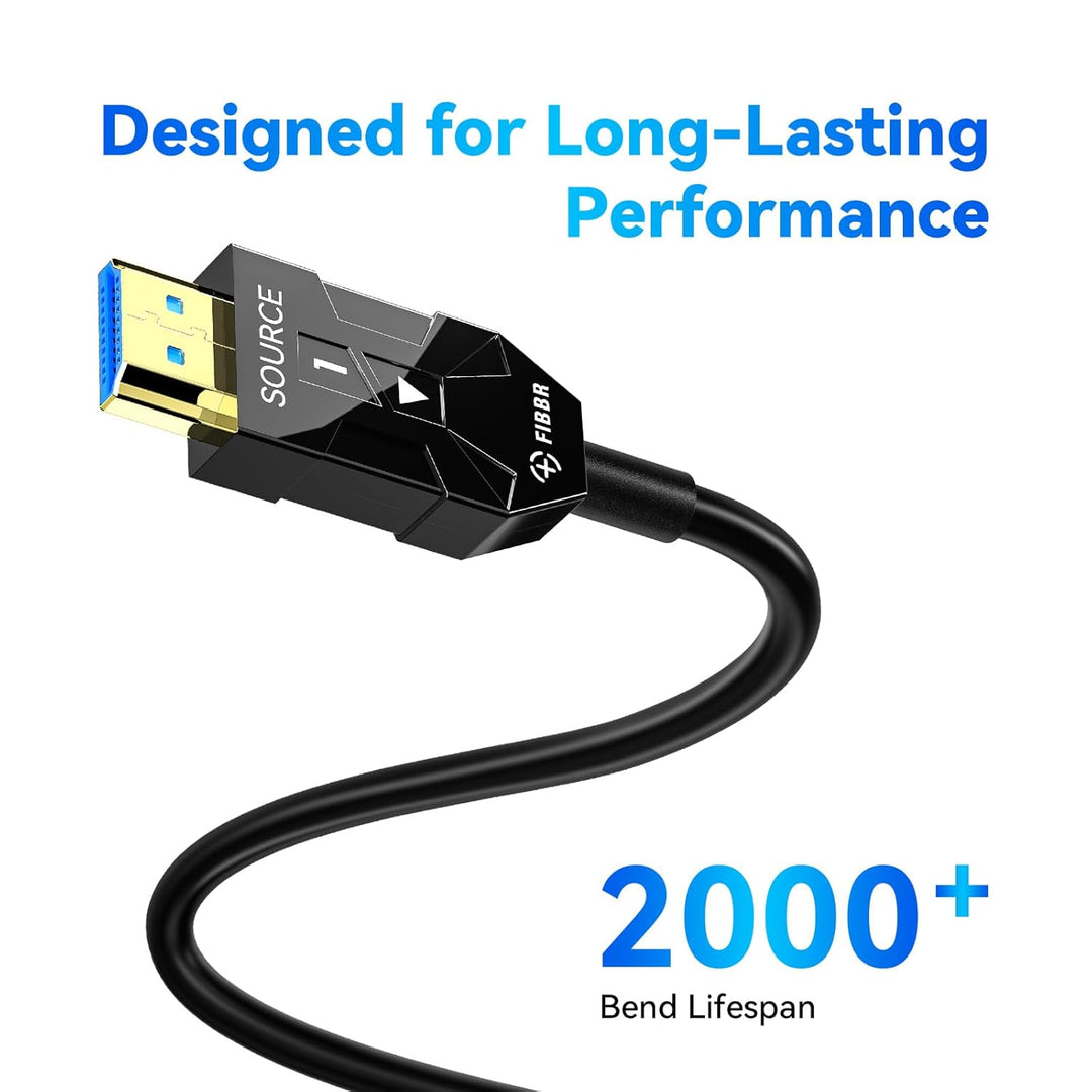 FIBBR 8K HDMI Glasfaserkabel 5M, 48Gbps 8K HDMI 2.1 Kabel/AOC Unterstützung 8K@60Hz, 4K@120Hz/144Hz