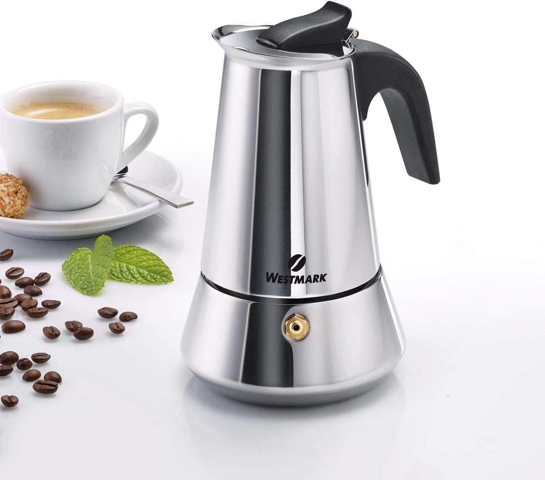 Westmark Espressokocher, Für 4 Tassen Espresso, Induktionsgeeignet, Brasilia Plus, Rostfreier Edelst