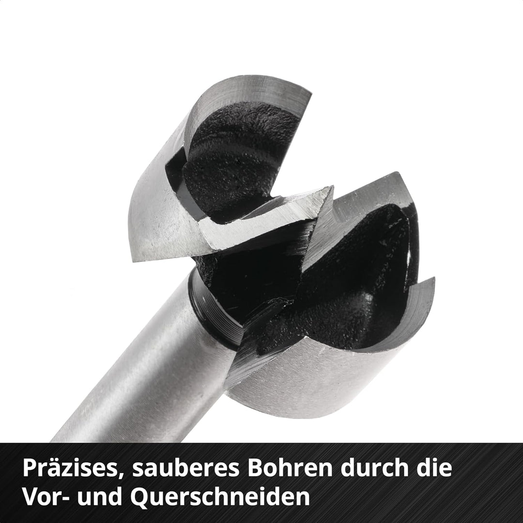 Original Einhell M-CASE 5-tlg. Forstnerbohrer-Set (aus C65 Stahl, E 6.3 Schaft, Querschneide, Zentri
