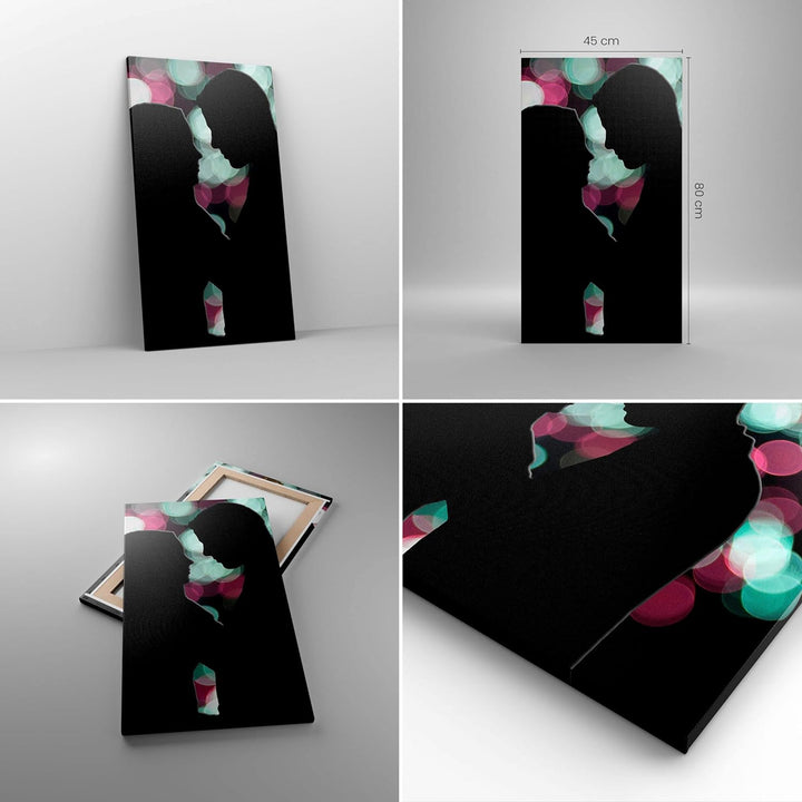 Bilder auf Leinwand Paar Liebe Beziehung Leinwandbild mit Rahmen 45x80cm Wandbilder Dekoration Wohnz