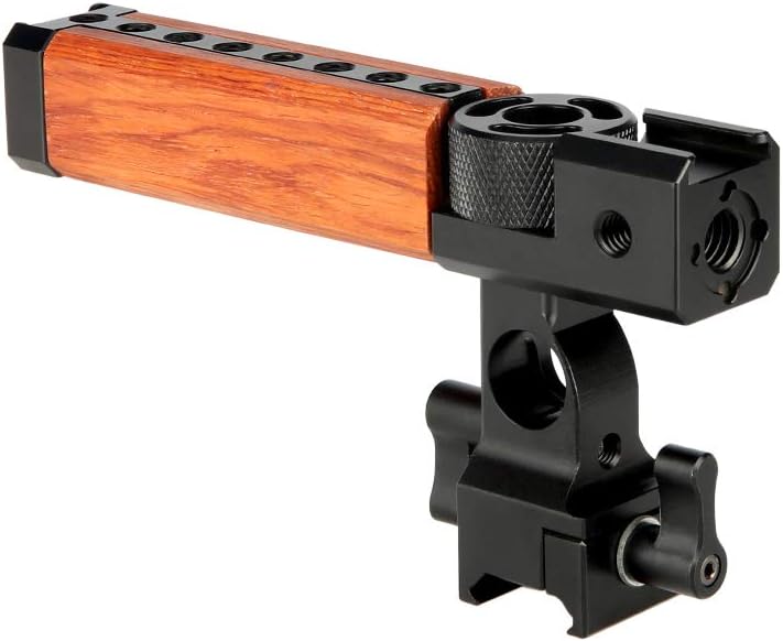 NICEYRIG NATO Griff Kamera Griff Holzgriff mit 15mm Rod klemme Schuhhalter Aufnahmebohrung für ARRI